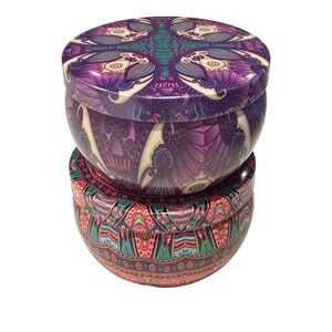 Scented Tin Soy Candle Set Vanilla Wood Sage‎ Sea Salt 2.5oz Gift Home